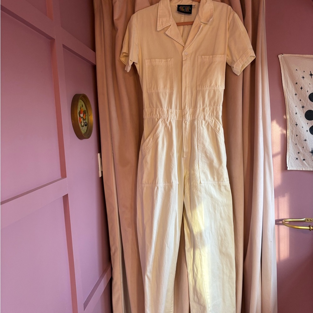 Big Bud Press Short Sleeve Jumpsuit in Vintage White (Size M) - Picture 3 of 3